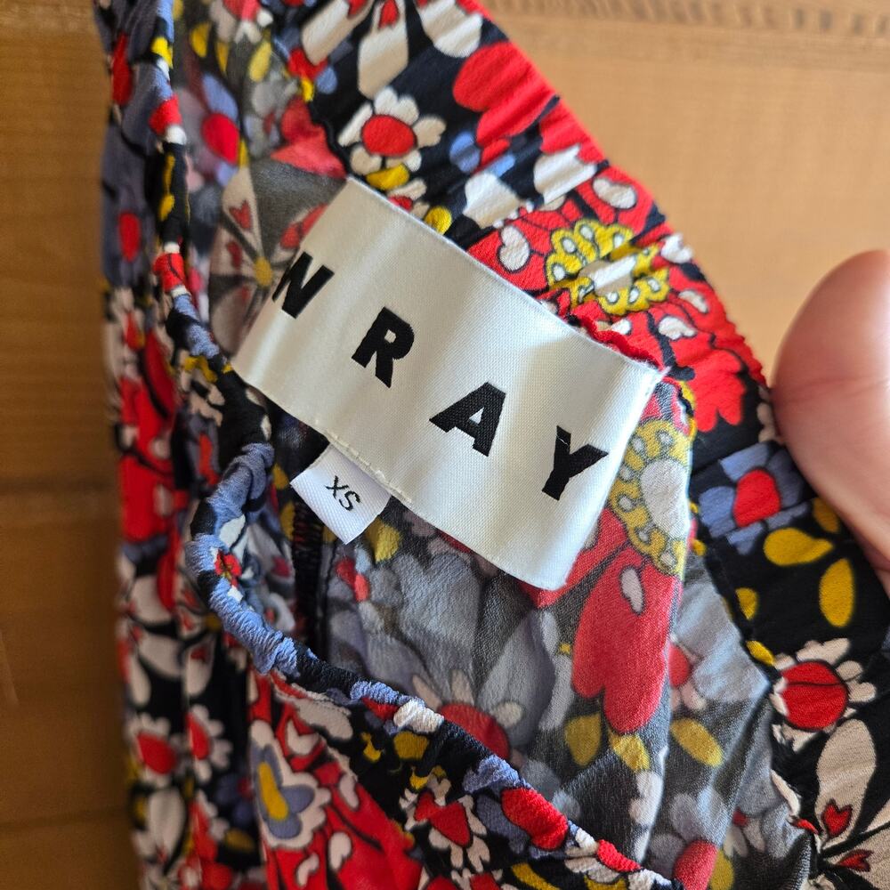 Wray Sol Floral Pant Primary Daisy Y2K Straight Leg Crop Trouser XS Boho Preppy - Picture 3 of 7